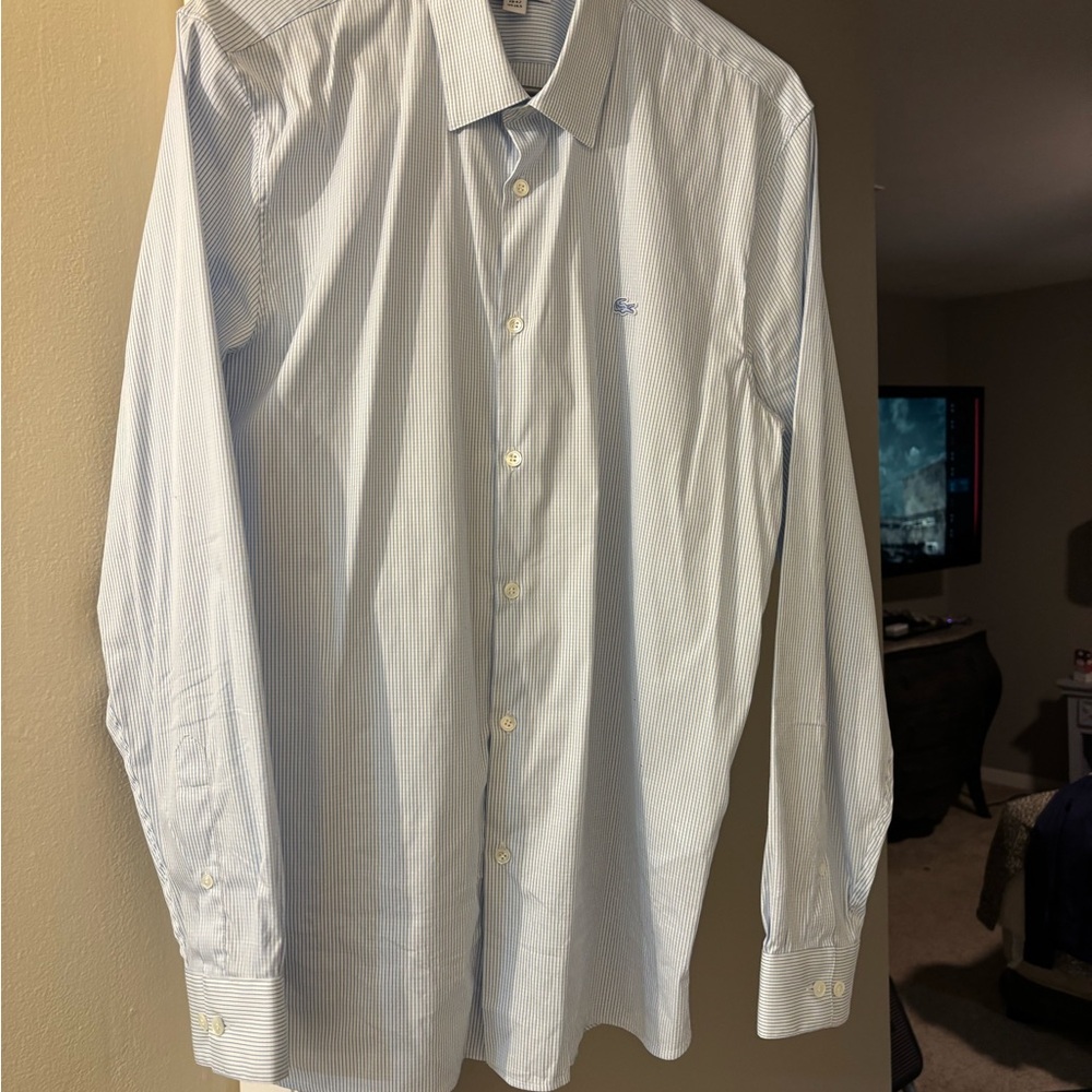 Lacoste Men's Blue Check Shirt